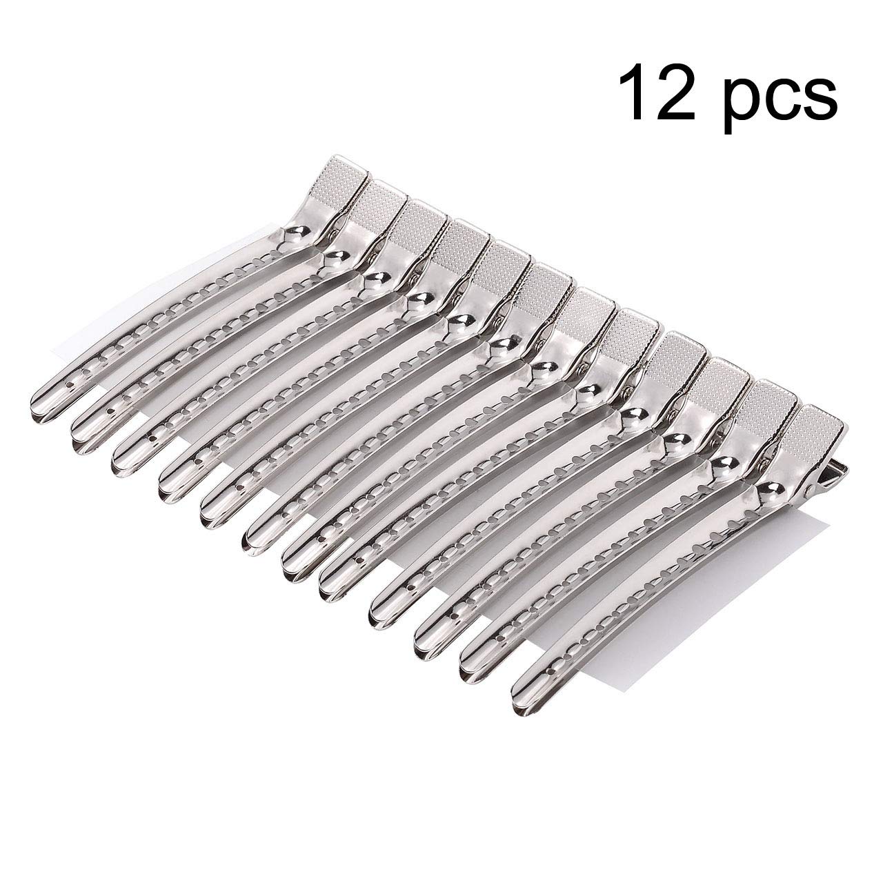 CCbeauty Metal Duck Bill Professional Sectioning Clips Barber Hair Cutting Clips Set For Hair Styling, Hair Coloring,Dyeing,Highlighting Clips (Metal)