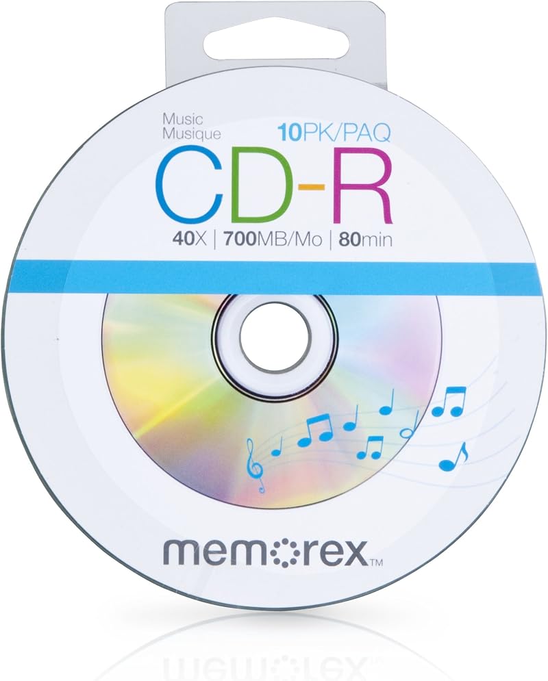 Memorex 40x 700MB 80Min Music CD-R Discs 10 Pack for Audio Recording & Data