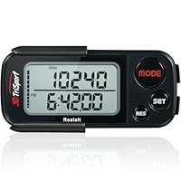 Realalt 3DTriSport 3D Pedometer, Accurate Step Counter with Clip and Strap