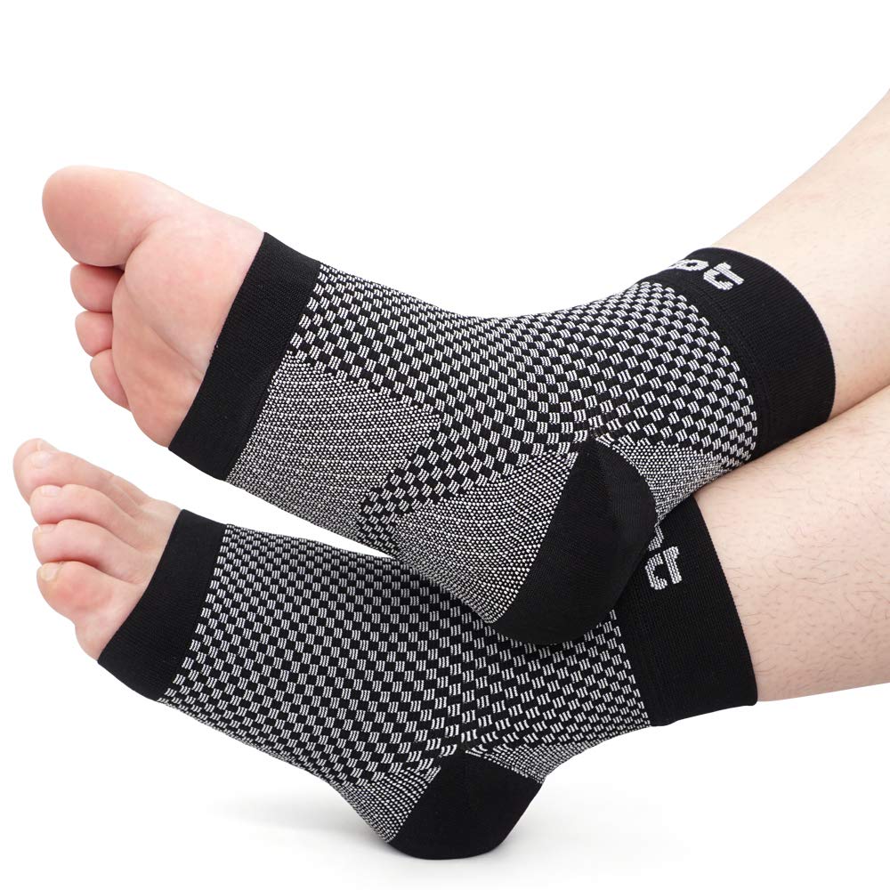 Dr. Foot\'s Compression Arch Support Sleeves for Men & Women, Plantar Fasciitis Socks with Comfort Gel Pad for Flat Feet, Foot and Heel Pain Relief (M - Men\'s 5-7.5 | Women\'s 6-9.5)