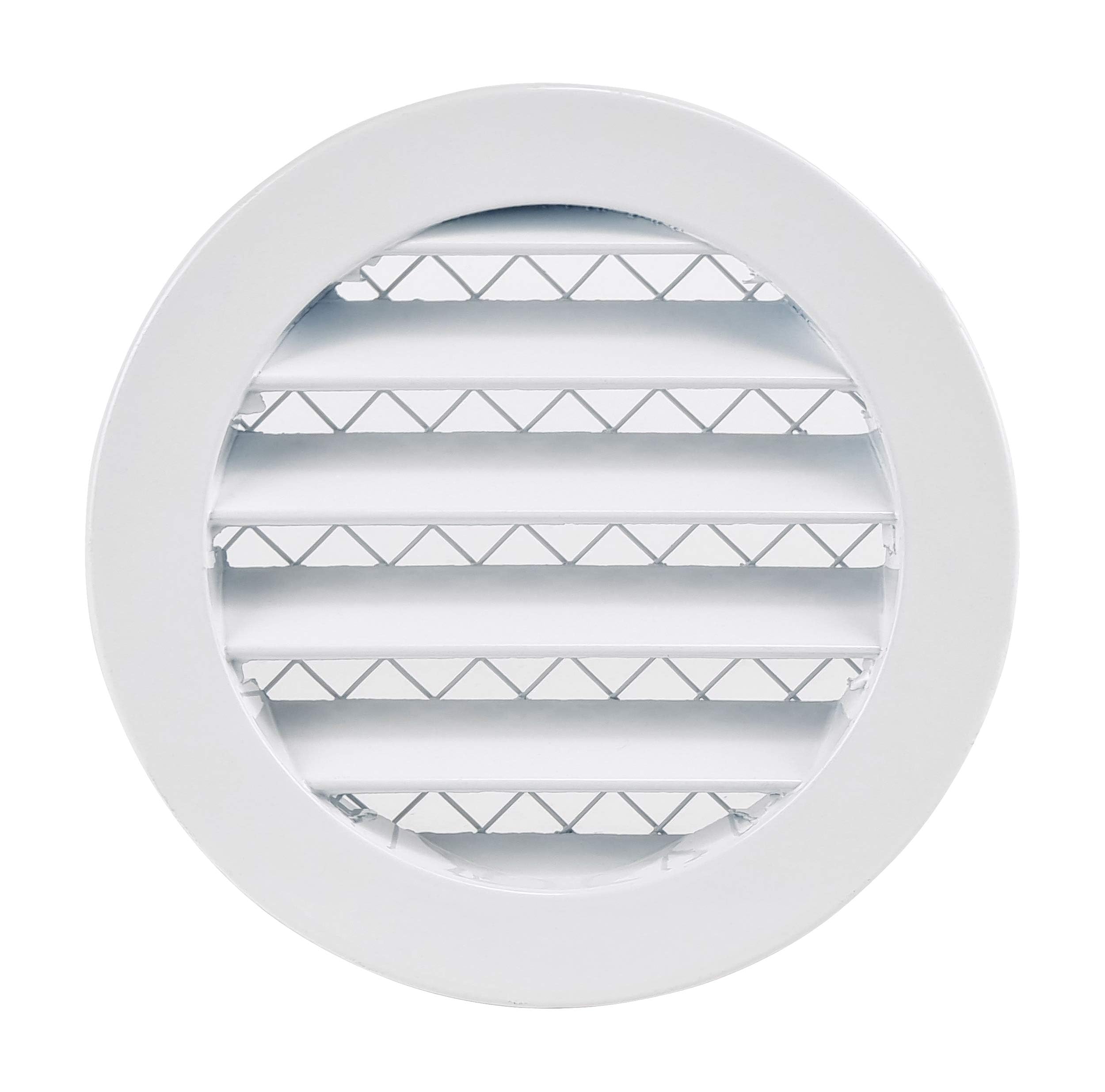 Steinberg14 White 100mm / 4 inch Ventilation Grille, Grid Air Vent Cover for Round Ducting, Vent Pipe Cover