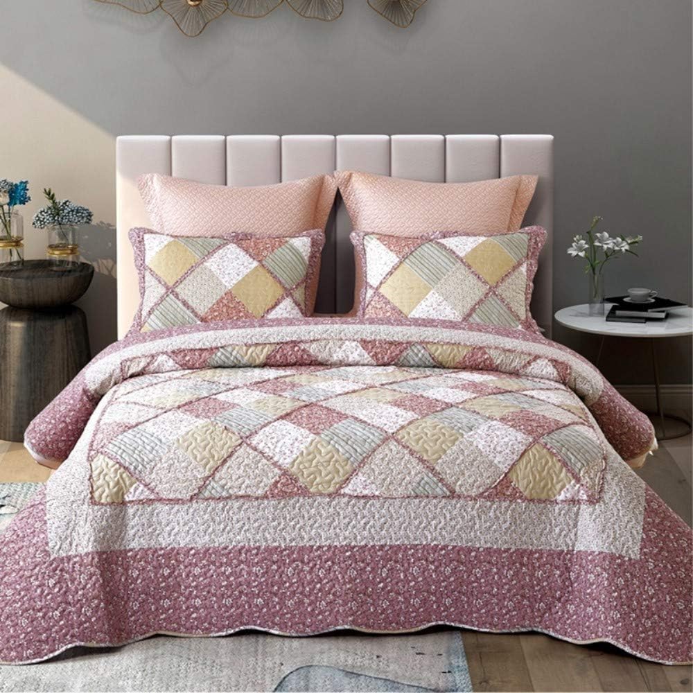 Topmail Patchwork Set 3 Piezas Colcha Doble 220x240cm con 2 Funda de