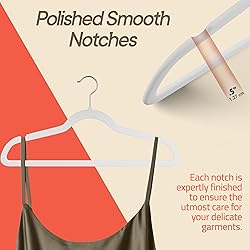 White Velvet Hangers 10 Pack – 360° Swivel