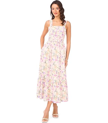 CeCe Womens Black Floral Sleeveless Turtle Neck Midi Party Dress Size 12 at Amazon Women's Clothing store