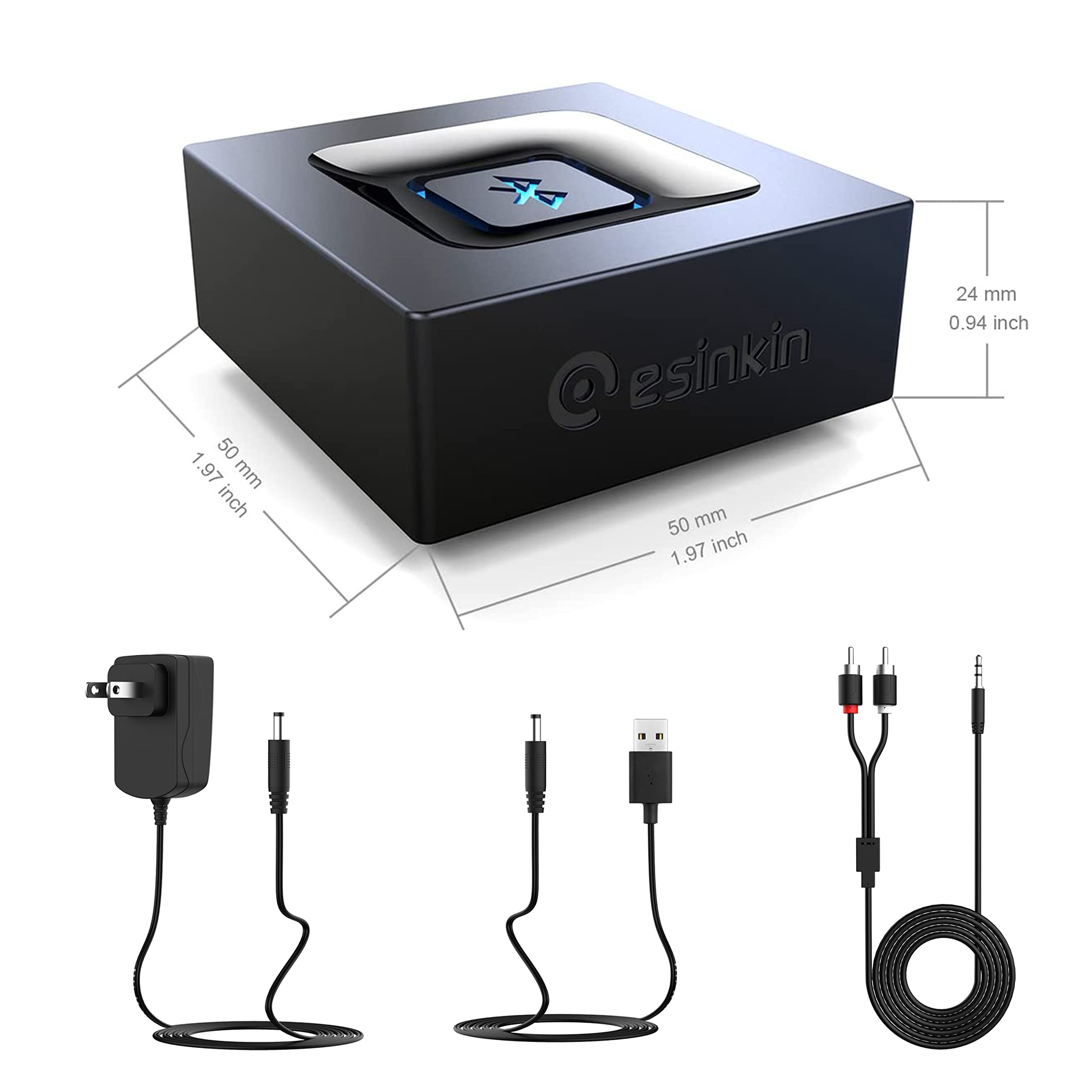 Bluetooth Audio Adapter for Music Streaming Sound System, esinkin W29