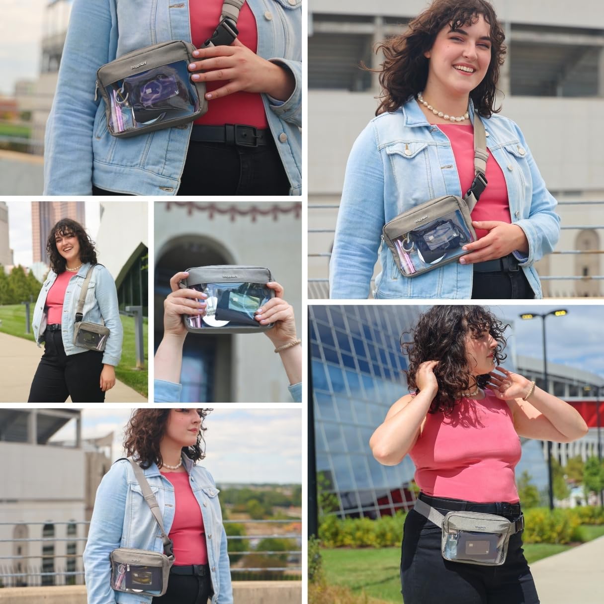 Baggallini Women's Clear Stadium Belt Bag Fanny Pack