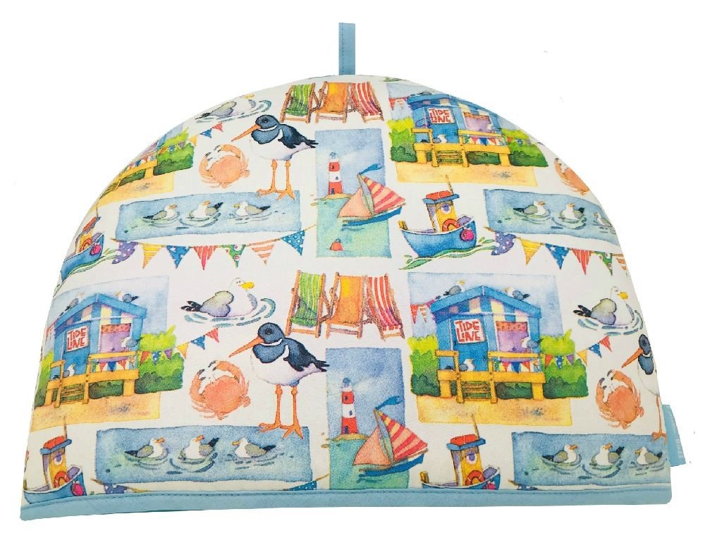 Cotton Tea Cosy Coastal Seaside Design by Emma Ball