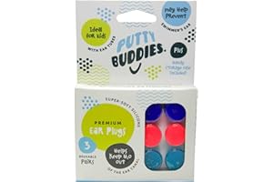 Earvolution Original Putty Buddies Ear Plugs for Swimming - Invented by an Ear Physician - Moldable, Premium Silicone Ear Plugs - One Size - Waterproof - Made in The USA - 3 Pair Pack