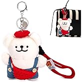 YOU WIZV Cute Dog Plush Keychain for Women - Kawaii Stuffed Animal Charm for Purse, Backpack & Bag Accessories