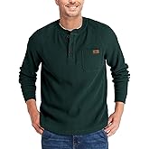 ZITY Long Sleeve Henley Shirts for Men Casual Waffle Thermal Fashion Pullover 3-Button T-Shirt with Pocket