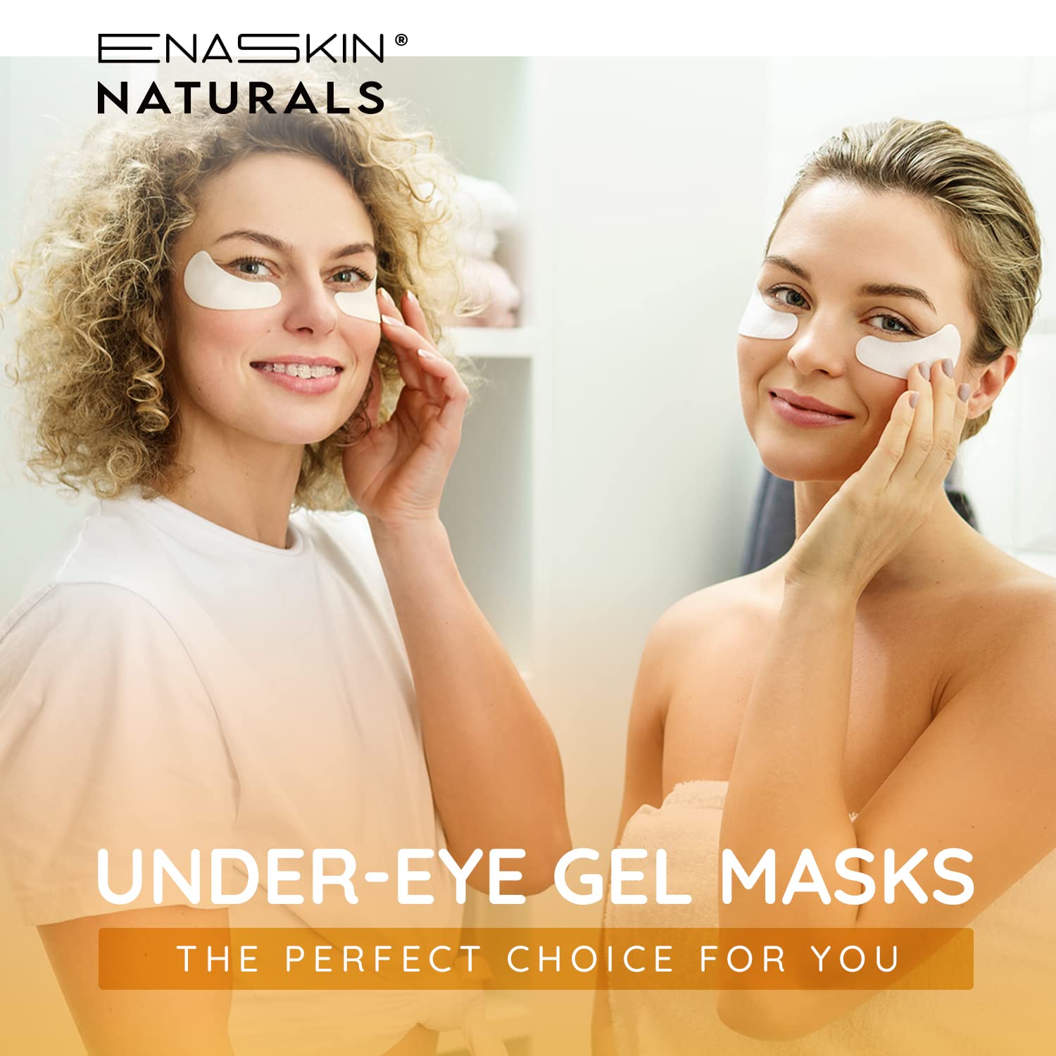 Enaskin Naturals Under Eye Patches for Dark Circles: Premium Gels Pads - Reduce Eye Bags, Wrinkles & Puffy 10 Pairs (Black)