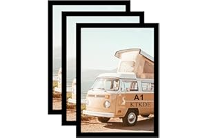 KTKDE A1 Black Modern Picture or Poster Frame 3 Pack,23.4x33 Poster Frame Black Woodgrain, Vertical & Horizontal Wall Hanging Large Picture Frame for Photos, Posters & Art Prints