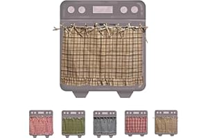 Handmade Oven Skirts, Oven Skirt Curtain, Rustic Ruffled Ribbon Tie Oven Skirt, Easy to Install, Concealed,for Cottage and Ev