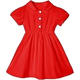 Csbks Toddler Girl Dress with Puff Sleeve Baby Tutu Sundress Casual Outfit Cute Dress for Girls 1-7Y