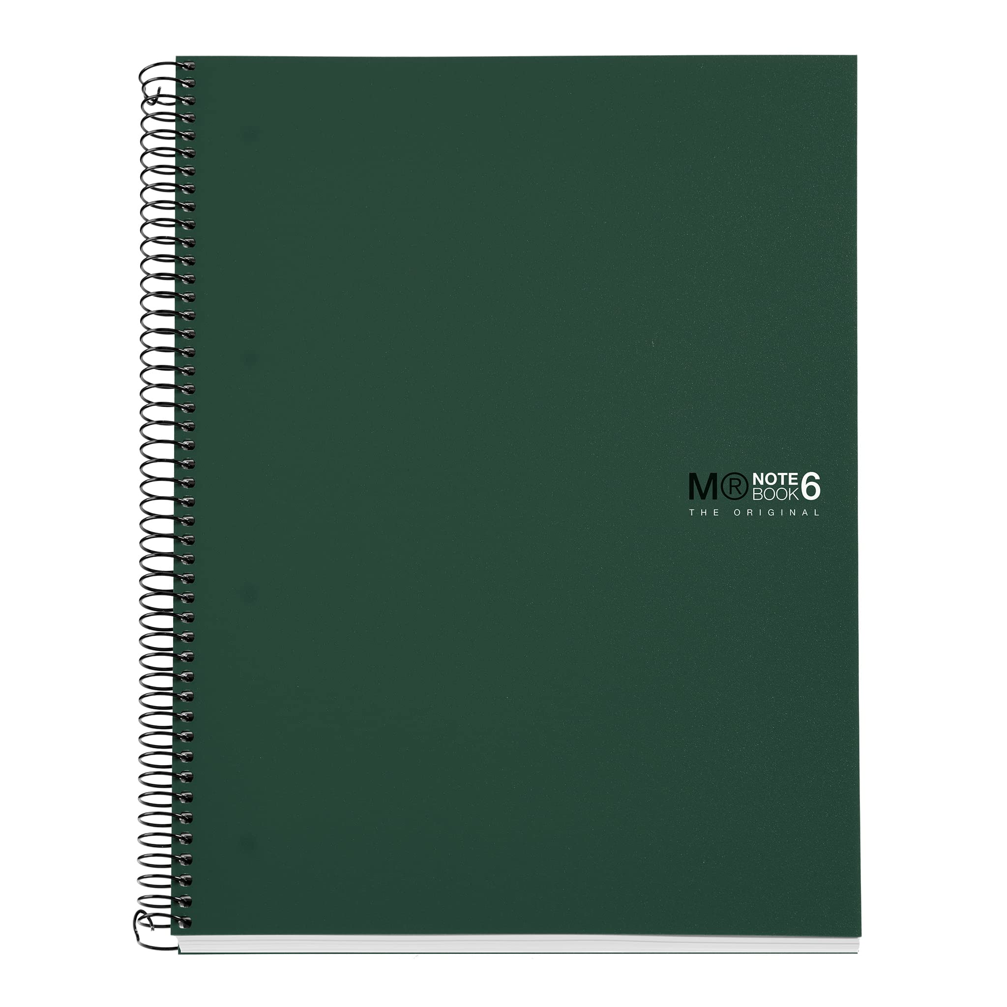 Miquelrius - The Original Notebook 6 Colour Strips A4 150 5mm Grid Sheets 70g Micro Perforated Paper 4 Holes Opaque Polypropylene Cover Green — image 1