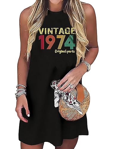 40th Birthday Gift Shirt Mini Dress Vintage 1974 1984 Original Parts Shirts  for Women Casual Birthday Party Dresses(X-Large,Black-18) in Saudi Arabia |  Whizz