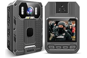 SYDYAM 4K HD Body Worn Camera, 64GB Body Cam with Two 2350mAh Batteries Work 17-19H, Waterproof IP68 H.265 Video Code Body Camera with Audio and Video Recording for Police Hiking Security Patrol