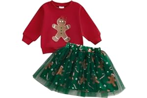 BemeyourBBs Toddler Girl Christmas Outfit Baby Girl Crewneck Sweatshirt Tutu Skirts Set Cute Little Girl Clothes