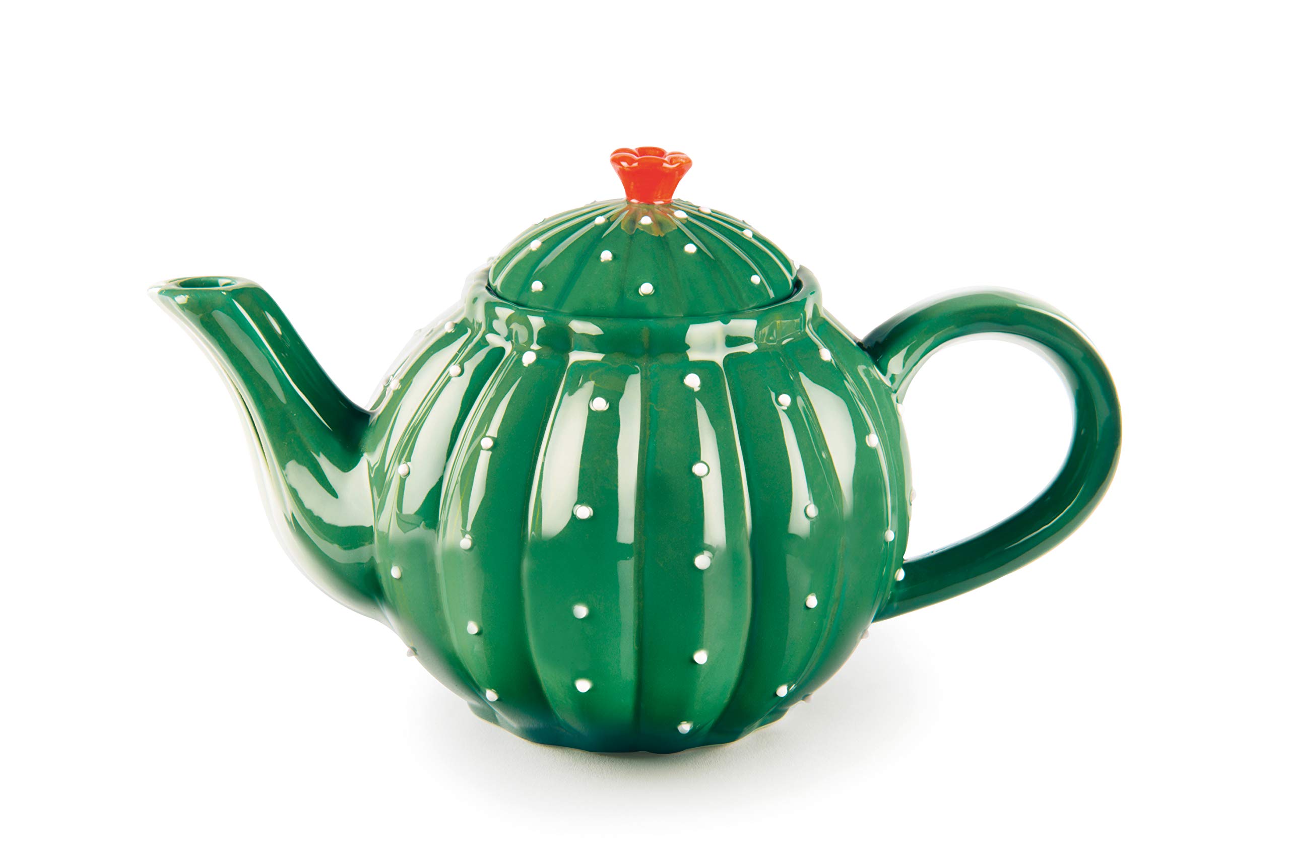 Excelsa Cactus Teapot, Ceramic, 650 ml, Dark Green