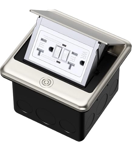 Pop-Up GFCI Outlet Box For Countertop Or Floor – Hidden Electrical Socket, Waterproof, UL Listed, 20A Silver - View #4