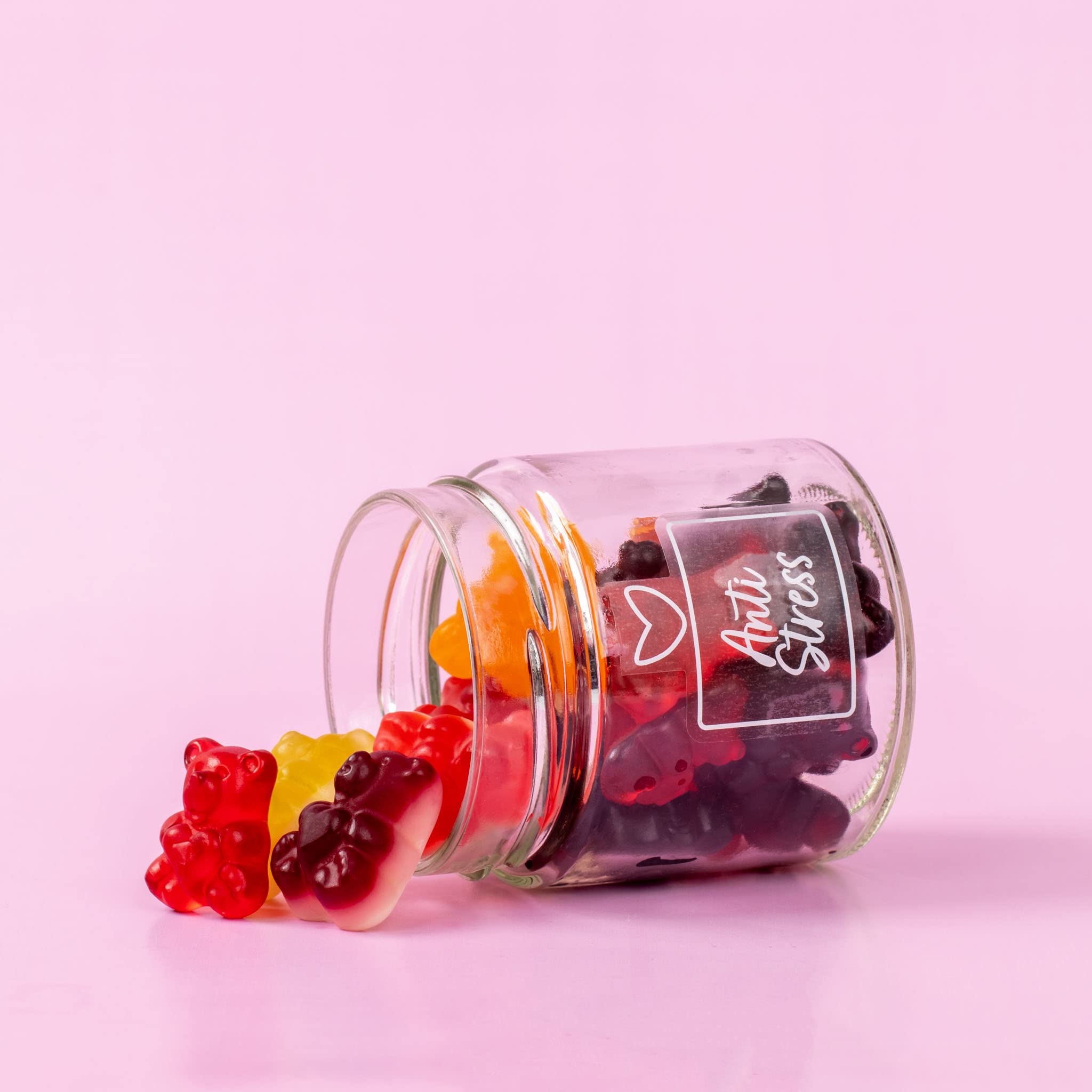 Anti Stress Fruchtgummis | Deine Portion Gummibärchen gegen den Stress | Nervennahrung fürs Büro oder die Uni | Geschenkglas | Anti Stress Gummibärchen im Geschenkglas 6