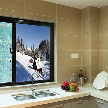 Amazon Com Yoliyana Colorful Window Film Winter For Toilet