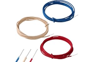 4.5m/15ft Cloth Covered Pushback Guitar Wire Set, 3pcs Vintage Style Wax Braided Wiring Kit for Electric Guitar Upgrades and 