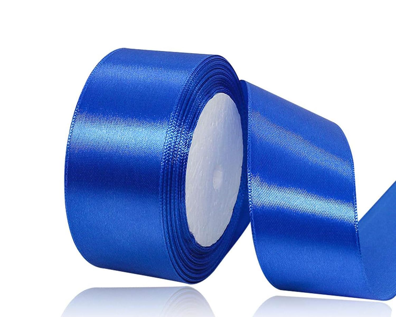 Blue Satin Ribbon 40mm, 22 Meters Blue Fabric Ribbons for Gift Wrapping, Crafting, Hair Bows, Sewing, Wreaths, Cakes, Wedding Party and Christmas Decoration