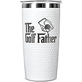 HUNIGIFT Gifts for Dad - Golf Gifts for Dad - New Dads Christmas Gift from Daughter, Son, Kids - Golfing Gift for Men, Golfers - Ideas for Husband, Papa, Father - 20 Oz Golf Fathers Tumbler