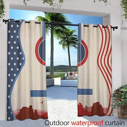 Amazon Com Loveeo Music Custom Outdoor Curtain Country Music