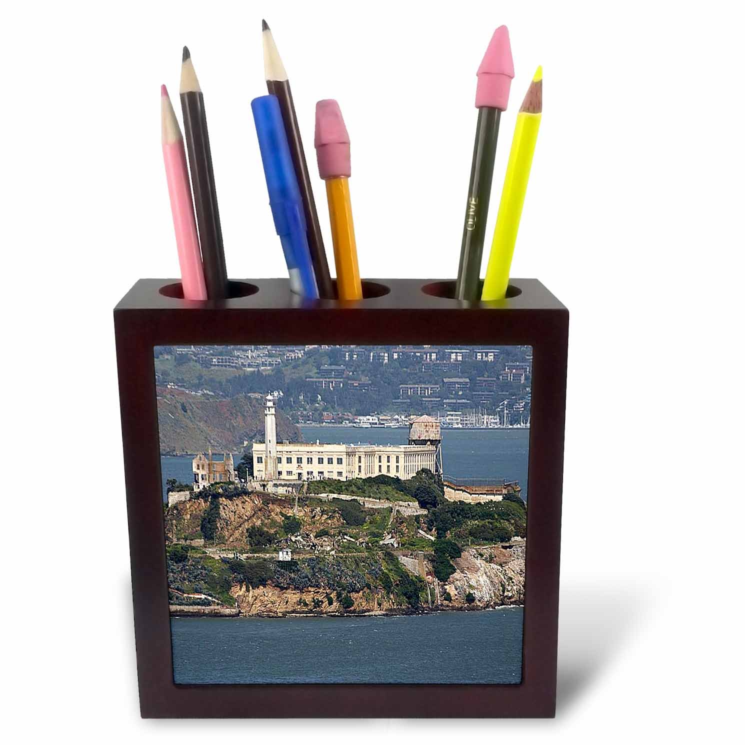 3dRose Alcatraz Island-Tile Pen Holder, 5-Inch (Ph_21692_1), 5 Inches