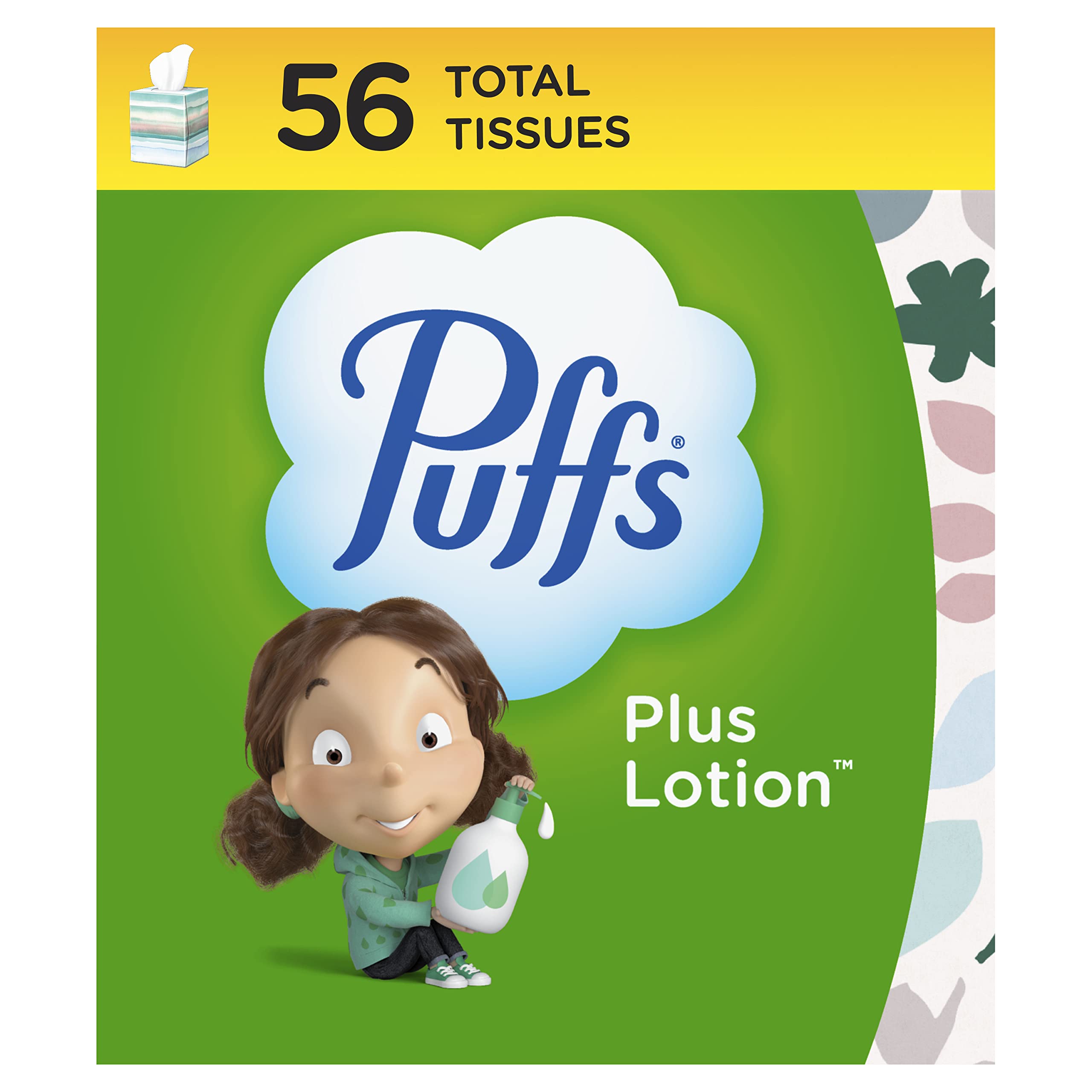 Photo 1 of Puffs Plus Lotion Facial Tissue, 1 Cube Box, 56 Tissues Per Box