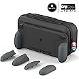 Skull & Co. GripCase Set: A Dockable Protective Case with Replaceable Grips [to fit All Hands Sizes] for Nintendo Switch - Gr