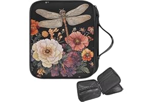 Fuojuvelie Crochet Accessories Dragonfly Crochet Bag Organizer with Web Pockets for Beginners Knitting Needle Case Effectiveness in Organizing Knitting Accessories (Case Only)