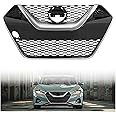 KUAFU Front Grill Compatible with 2016-2018 Nissan Maxima 623104RA0A NI1200284 Upper Bumper Grille Painted+Chrome Black&Silvery