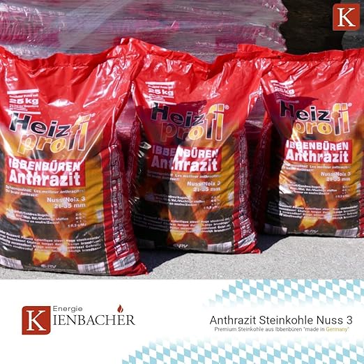 25 Kg Steinkohle Ibbenburen Anthrazit Nuss 3 In Der Grosse 21 35mm Heizprofi Im 25kg Sack Union Kohle Briketts Nusskohle Gluthalter Eierkohle Von Energie Kienbacher Amazon De Baumarkt