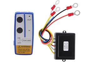 Keenso Wireless Winch Remote Control Kit, Universal 12V Handset Switch Controller Switch Kit with Receiver 12V 24V for Truck 