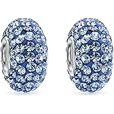 Adabele 2pcs Authentic Solid Sterling Silver Hypoallergenic Jan-Dec Birthstone Bead Charm Austrian Rhinestone Compatible with Pandora All Bracelet Necklace Women Birthday Gift