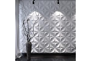 Art3d Decorative 3D Wall Panels Textured 3D Wall Covering, White, 12 Tiles 32 Sq Ft
