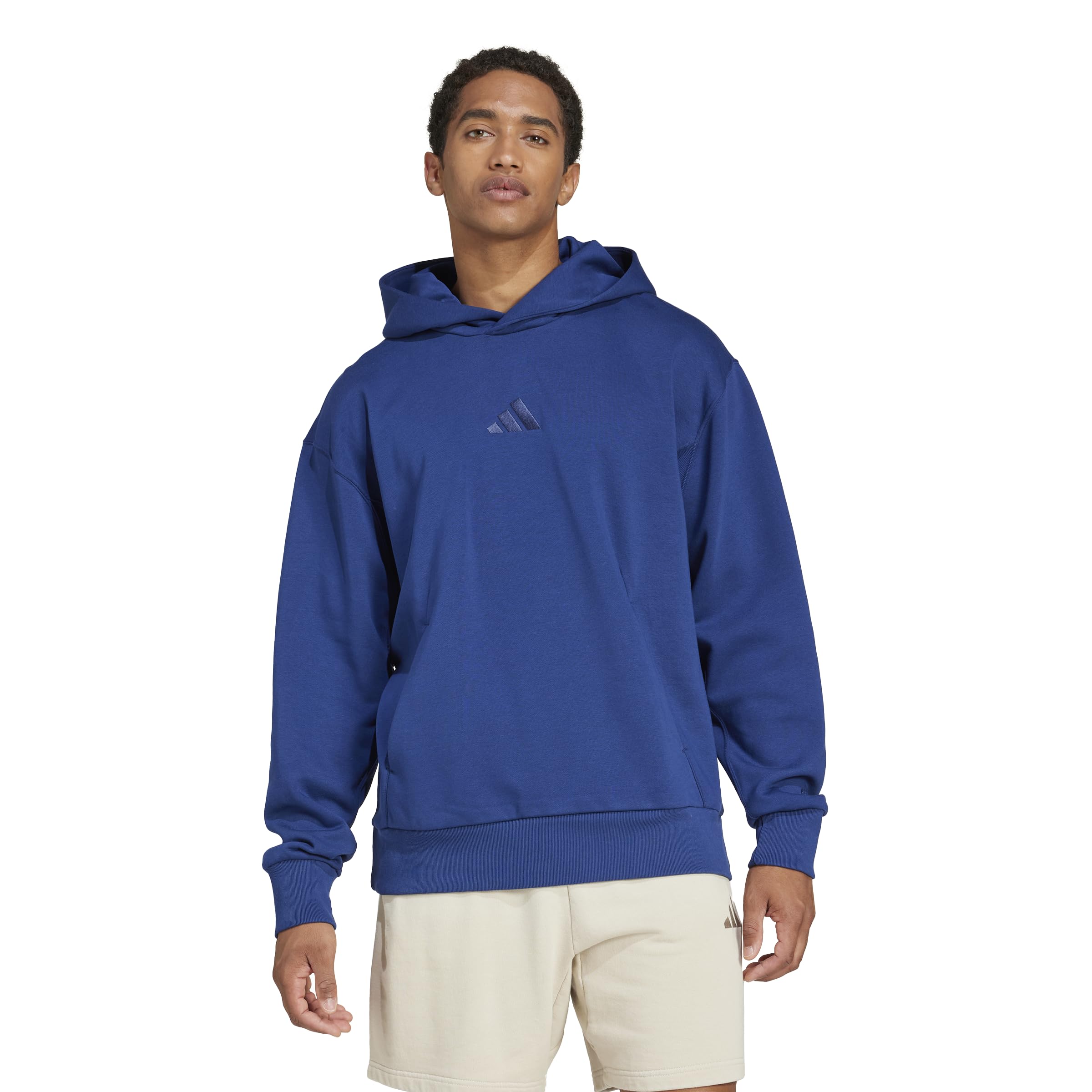 adidas Men's All SZN Fleece Sportswear Hoodie, Dark Blue, Large/Tall Image