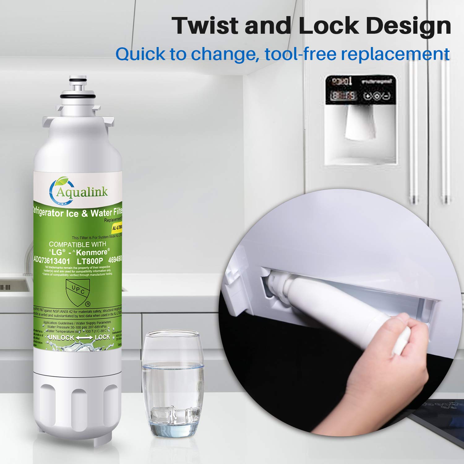 Refrigerator Water Filter Fits For LG LSXS26326S LMXC23746D LMXC23746S