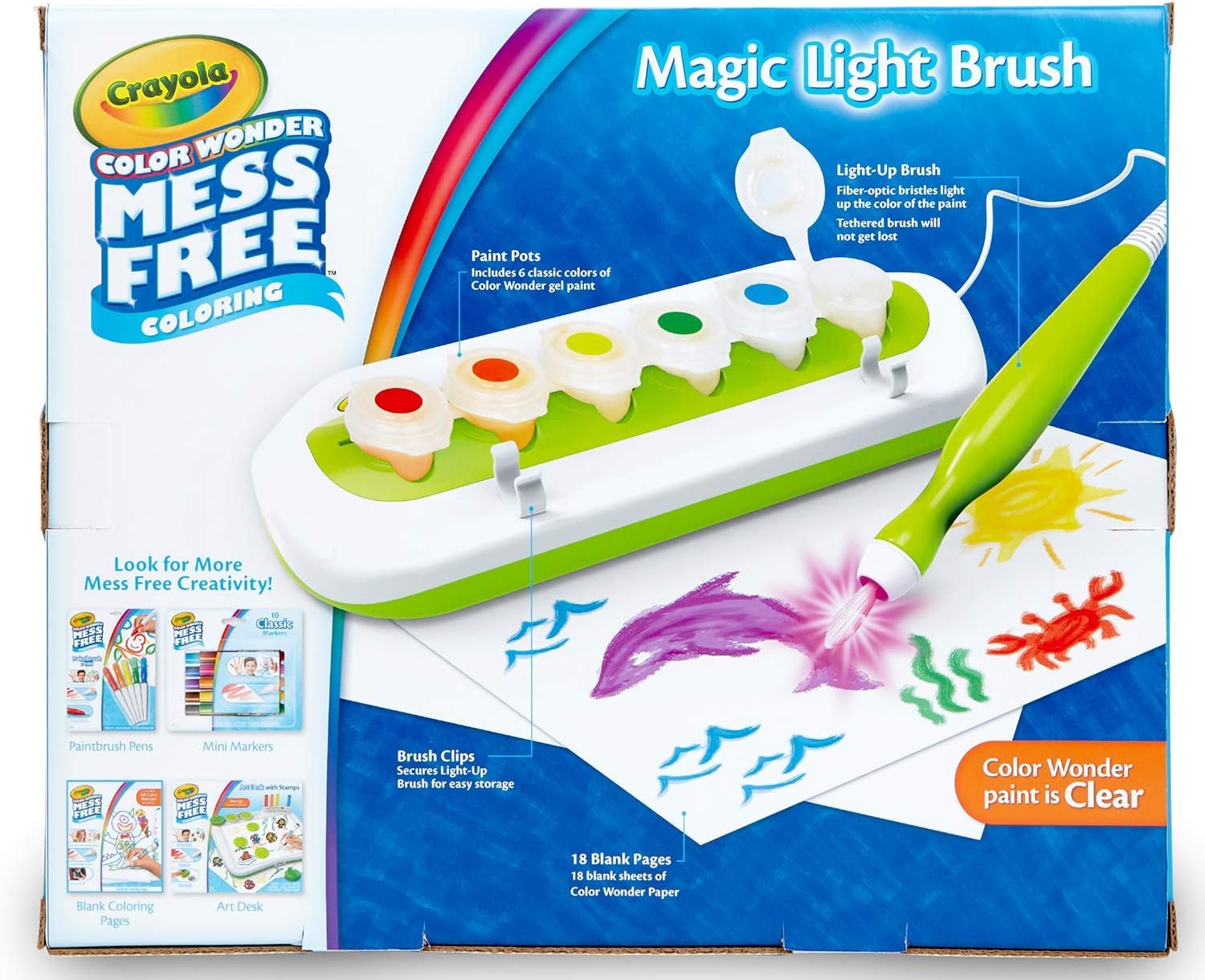 Crayola Color Wonder Mess Free Magic Light Brush 2.0 Paint Set, Gift for Kids Age 3+: Toys & Games