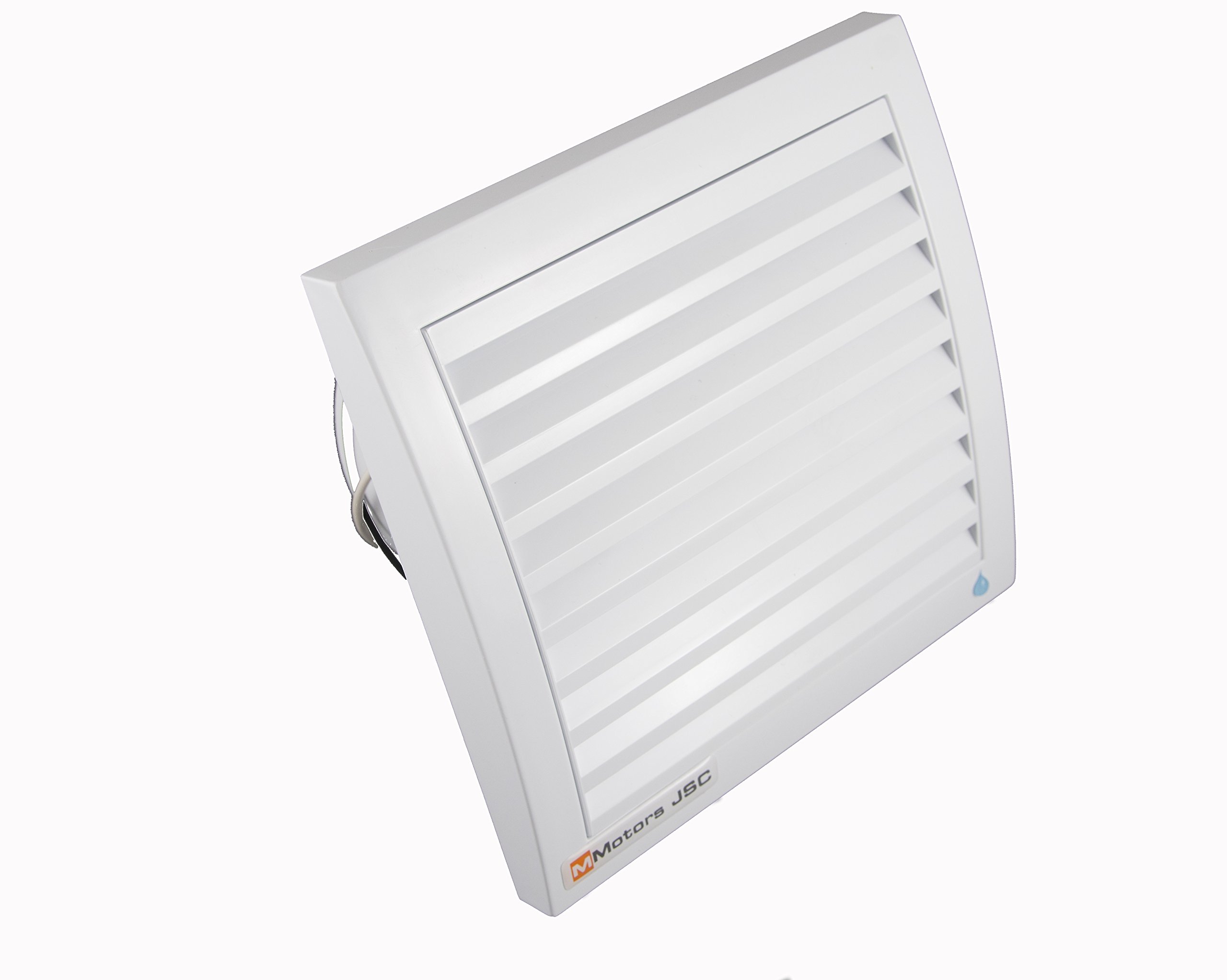 MB fans | bathroom exhaust fan 100 ft | square | ø 100 mm | powerful bathroom fan 169m3/hour | with humidity sensor, timer, non-return flap, ball bearing | white.