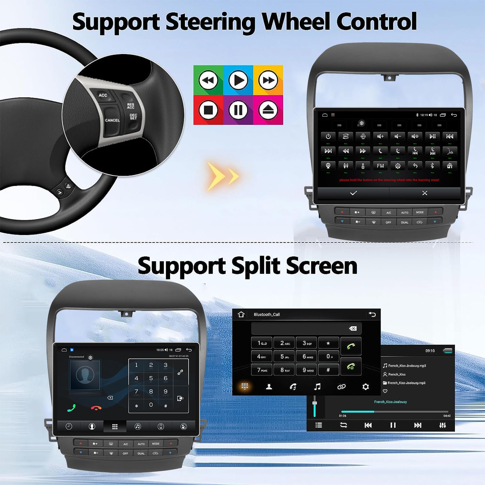 for Acura TSX 2004-2008 Android Radio Stereo 11.5-Inch 2000 * 1200 HD Touch Screen 1080P Multimedia Stereo Video Player with Android Auto CarPlay 5G WiFi GPS Navigation DSP Backup HD Camera FM/AM SWC
