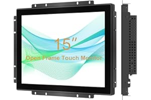 Senisway 15 Inch Open Frame Touchmonitor Surface is IP65 Waterproof 1024 x 768 @ 60Hz TFT LCD IK08 Industrial Open Frame Monitor 10 Finger Capacitive Touch