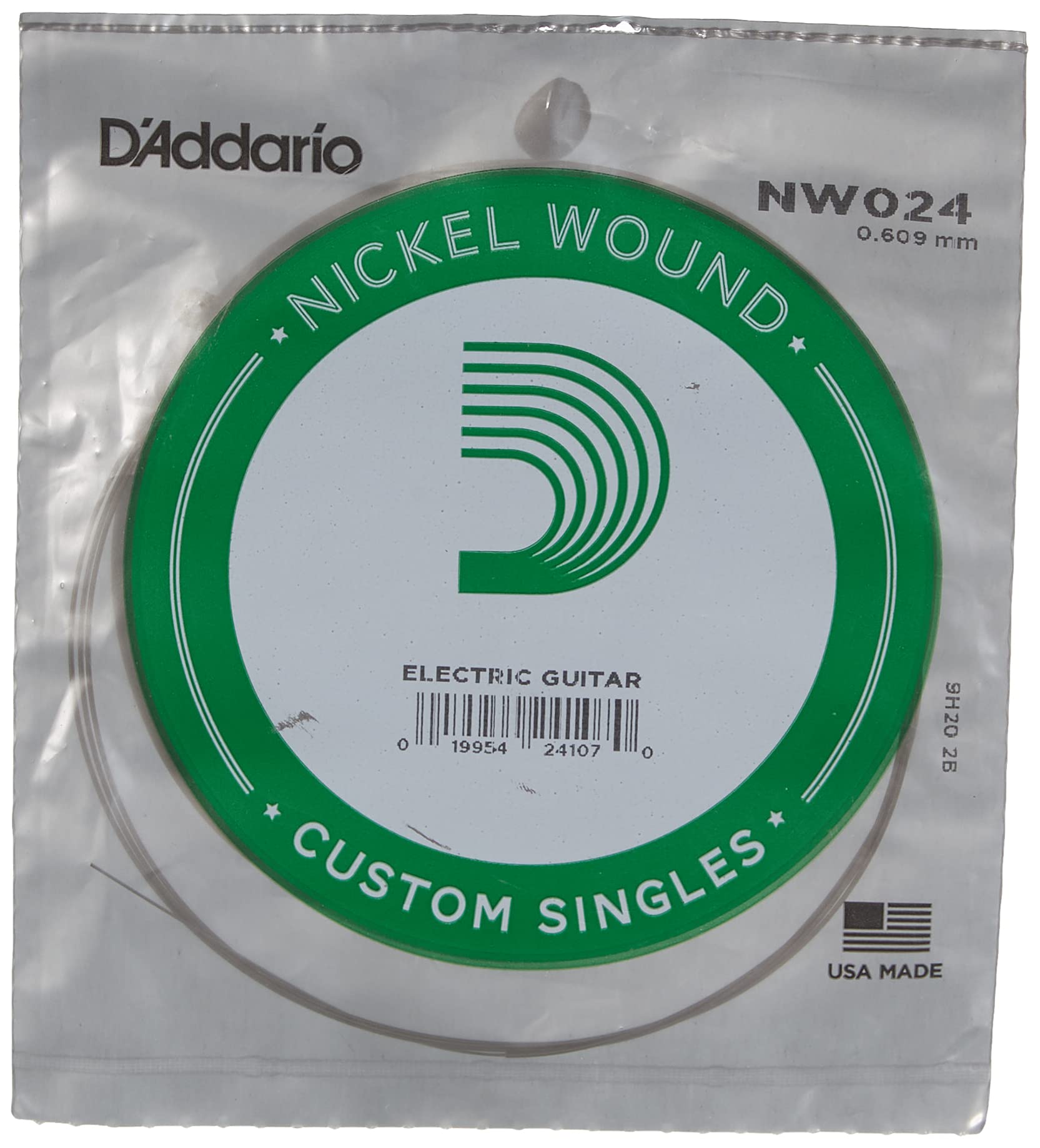 D'Addario NW024 Nickel Wound Electric Guitar Single String, .024