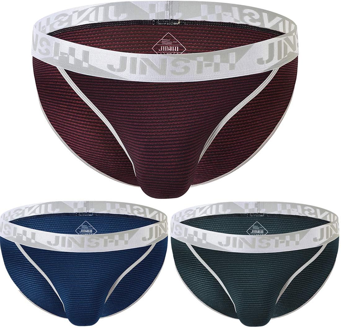 JINSHI Men's Bulge Pouch Briefs Sexy Low Rise Breathable Mesh Enhancing Pouch Bikini Briefs for Men at  Men’s Clothing store