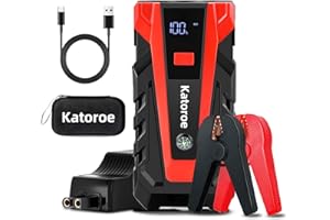 KATOROE Portable Jump Starter, 4000A Car Battery Jump Starter Battery Pack (10.0L Gas/8.0L Diesel), 12V Jump Box Car Jumper Starter Power Pack with 70 Starts, 3 Mode Flashlight, Compass, Power Bank