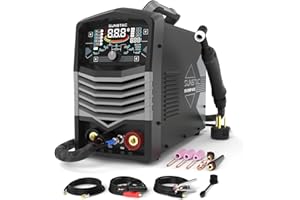 Sunstac 250A AC/DC Aluminum TIG Welder with Pulse, 110V/220V Dual Voltage TIG Welding Machine with DC TIG/AC TIG/Pulse TIG/SPOT TIG/Stick