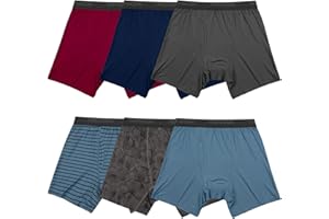 Fruit of the Loom mens 4-way Stretch Boxer Briefs | Lightweight & Moisture Wicking Underwear | Long Leg, Regular Leg & Trunk